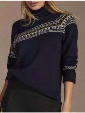 Women's Cabi 4231 Limited Edition blue fair isle sweater XS